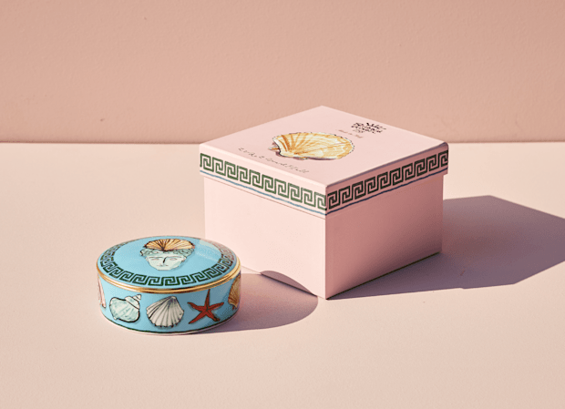 Sea blue trinket box in porcelain | GINORI 1735